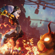 rivet swinging a hammer at a dragon in ratchet and clank rift apart - best ps5 games